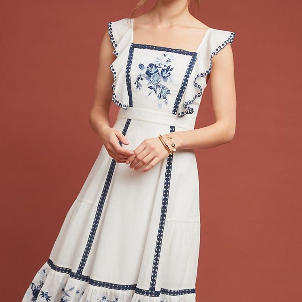 Farm Rio Blue and White Dress NWT